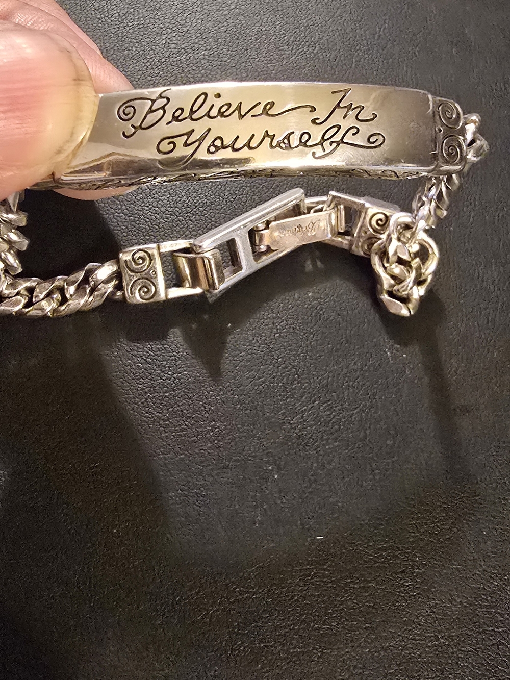 Believe In Yourself Engraved Silver-Tone BRIGHTON  ID Bracelet